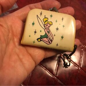 1960's Disneyland Park Vinyl Coin Purse Tinker Bell Original Souvenir 2.5" PB82